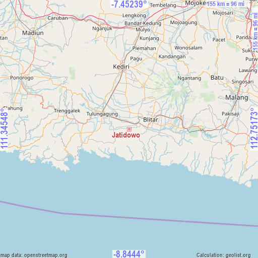 Jatidowo on map