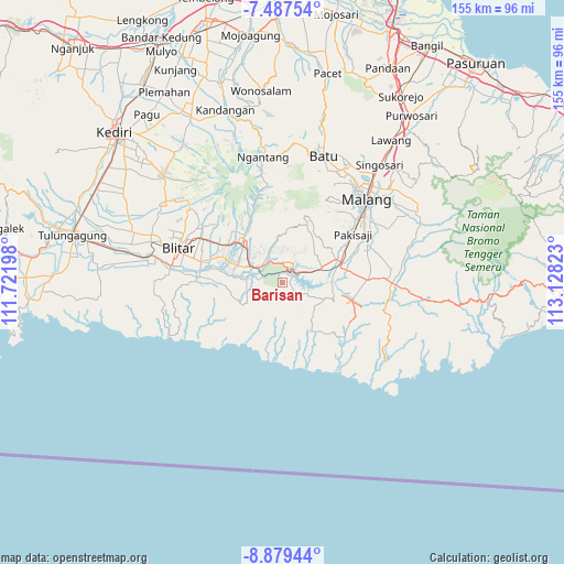 Barisan on map
