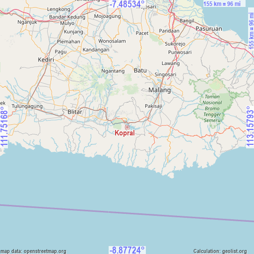 Kopral on map