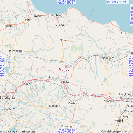 Menden on map
