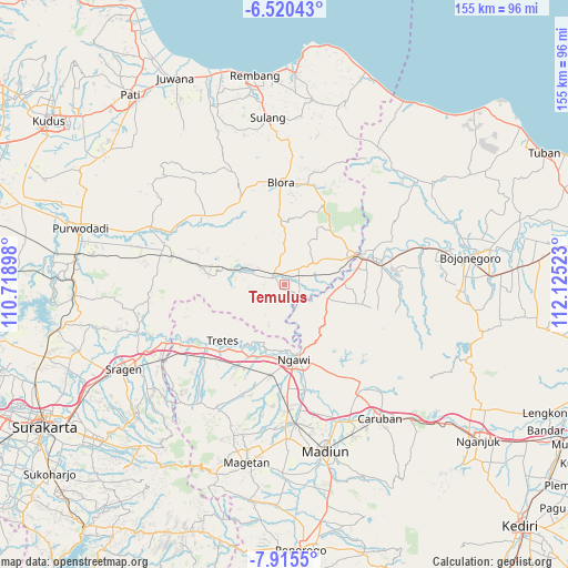 Temulus on map