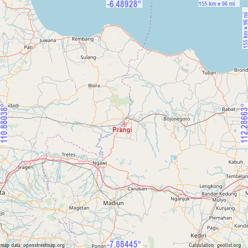 Prangi on map