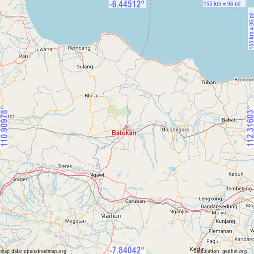 Batokan on map