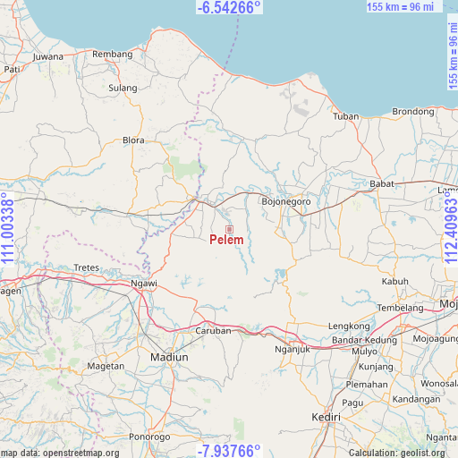 Pelem on map