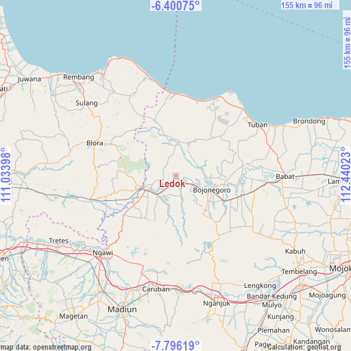 Ledok on map