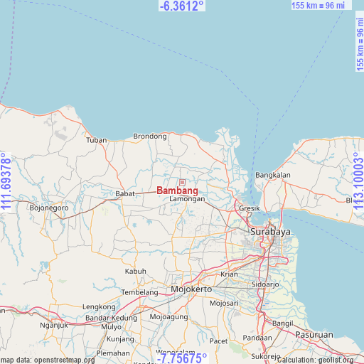 Bambang on map