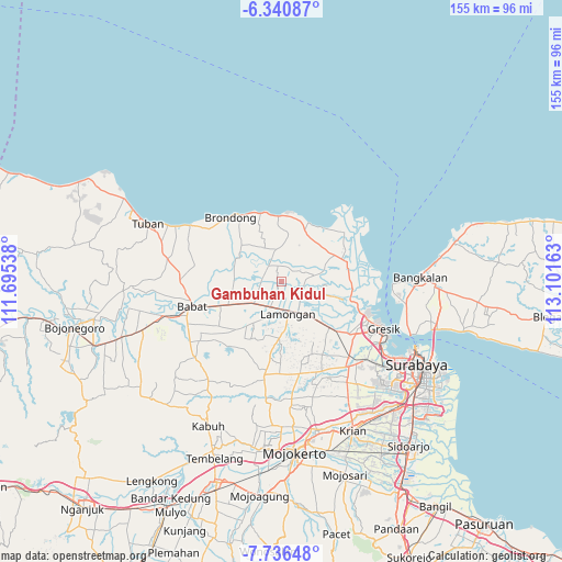 Gambuhan Kidul on map