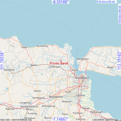 Prioso Barat on map