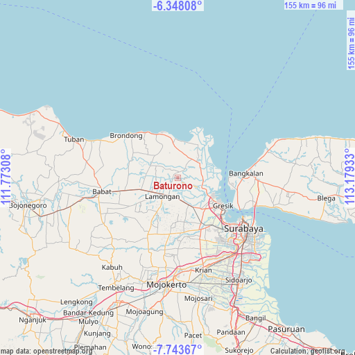 Baturono on map