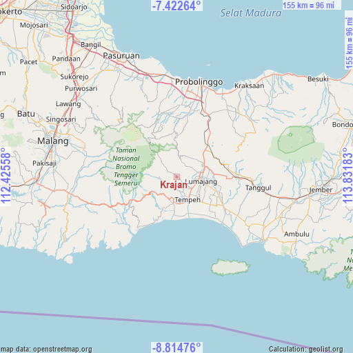 Krajan on map