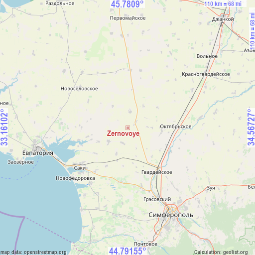 Zernovoye on map