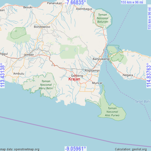 Krajan on map