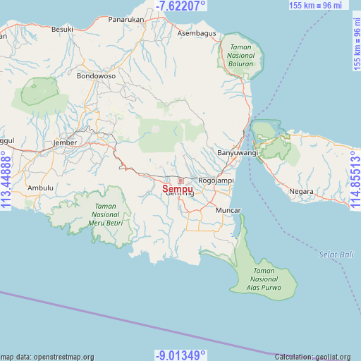 Sempu on map