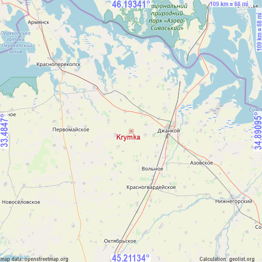 Krymka on map