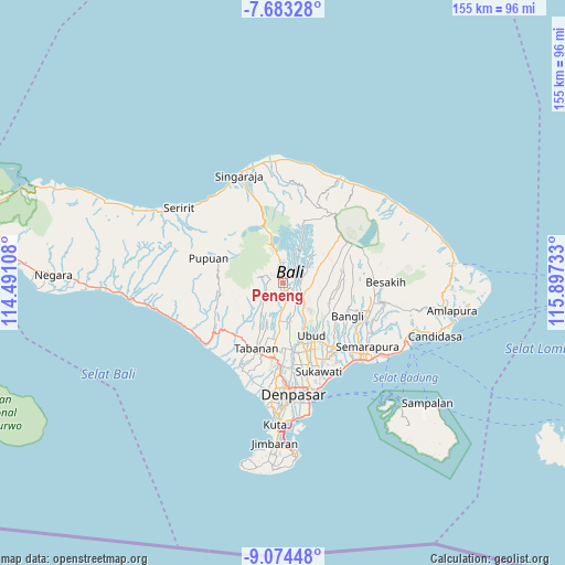 Peneng on map