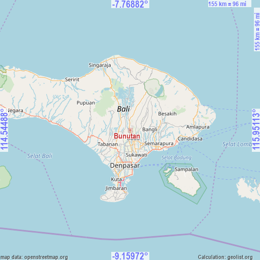Bunutan on map