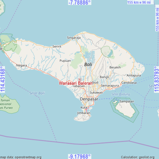 Wanasari Baleran on map