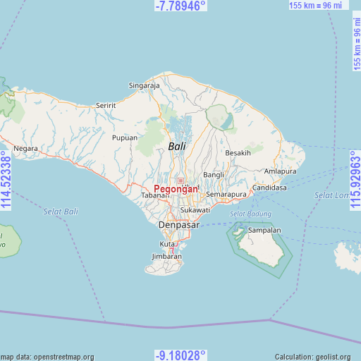 Pegongan on map