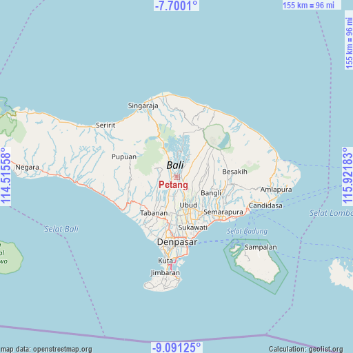 Petang on map