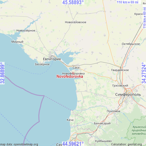 Novofedorovka on map