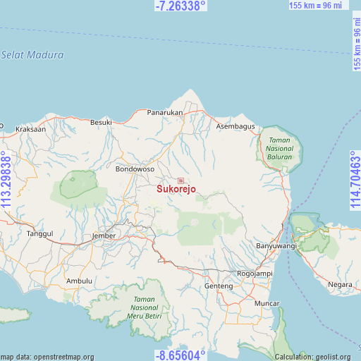 Sukorejo on map