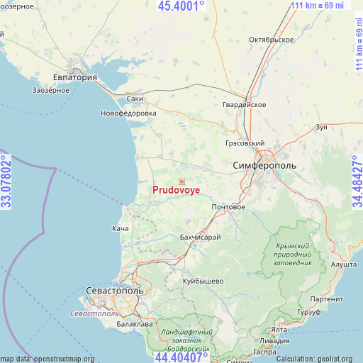 Prudovoye on map