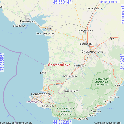 Shevchenkovo on map