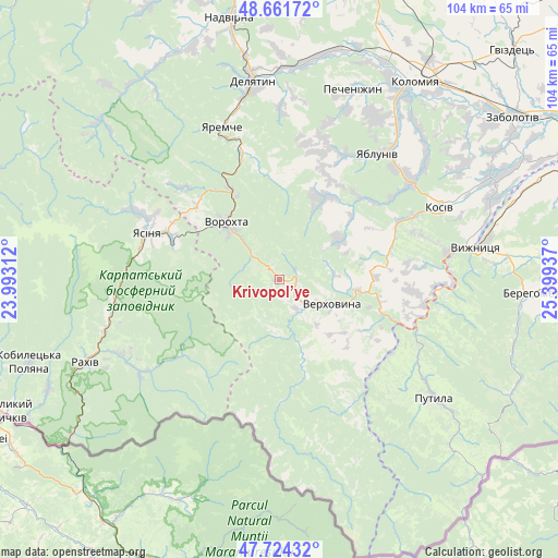 Krivopol’ye on map