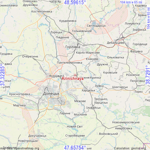 Krinichnaya on map