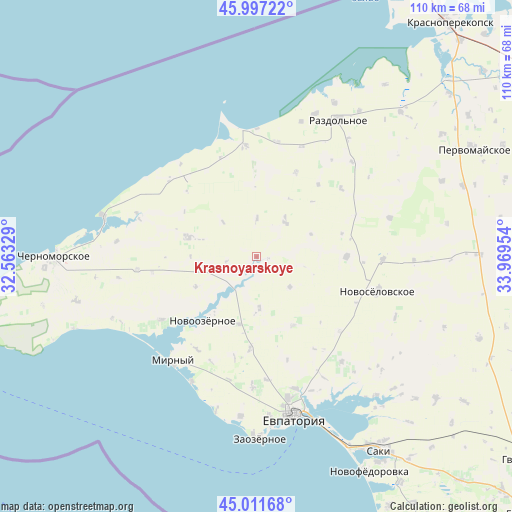 Krasnoyarskoye on map