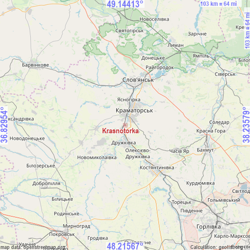 Krasnotorka on map