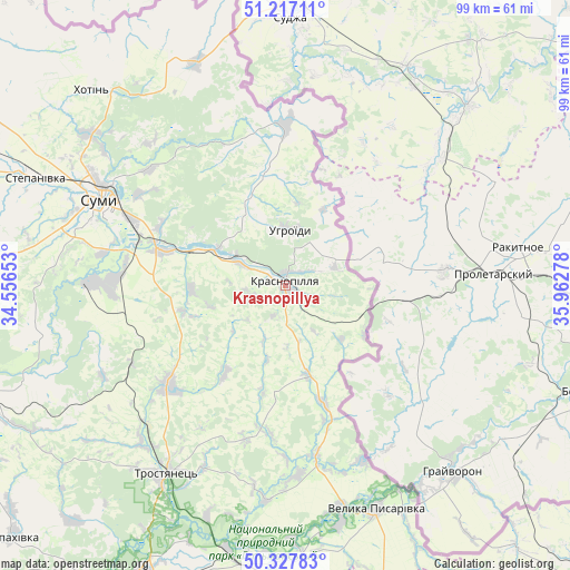 Krasnopillya on map