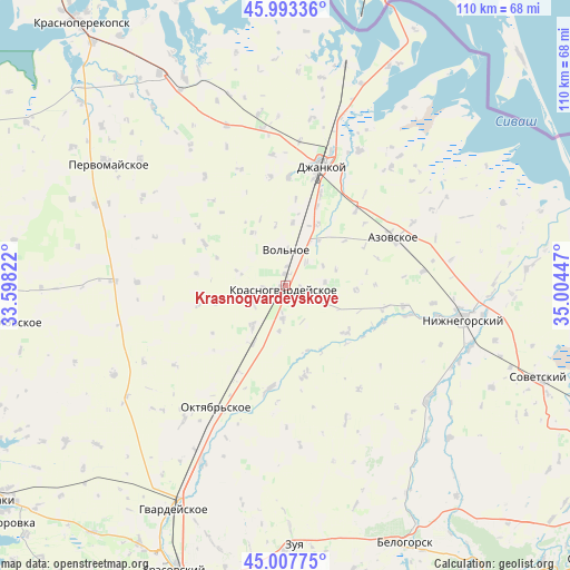 Krasnogvardeyskoye on map