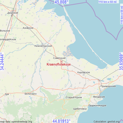 Krasnoflotskoye on map