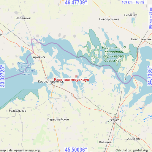 Krasnoarmeyskoye on map