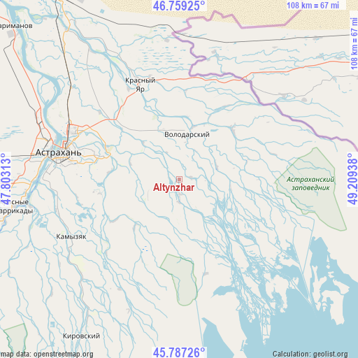 Altynzhar on map