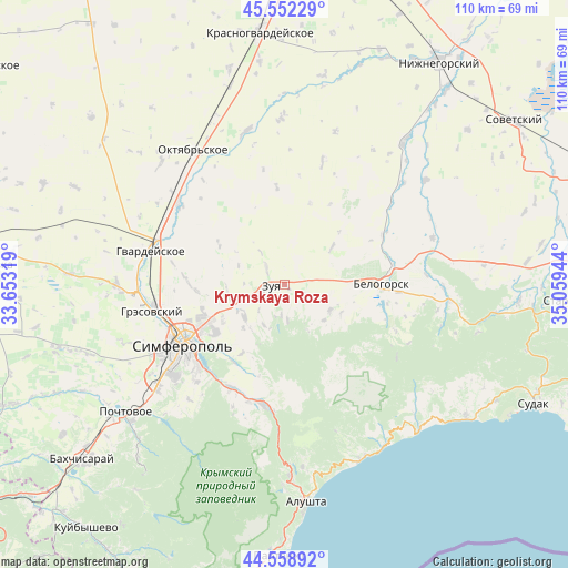 Krymskaya Roza on map