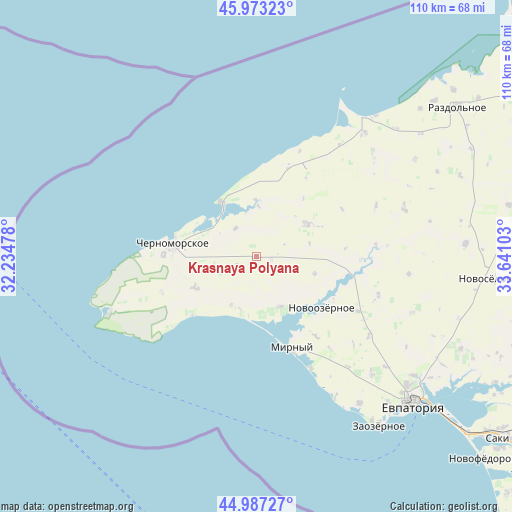 Krasnaya Polyana on map