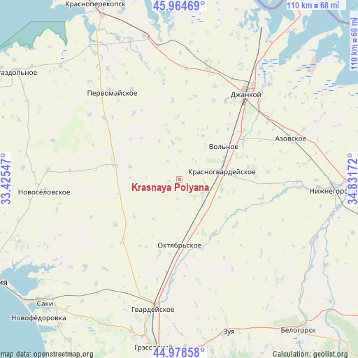 Krasnaya Polyana on map