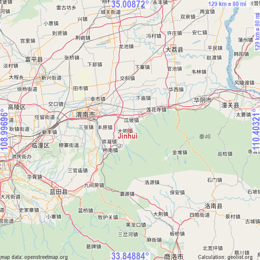 Jinhui on map