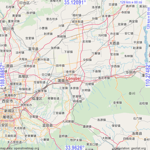 Longbei on map