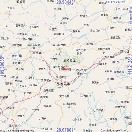 Liulang on map