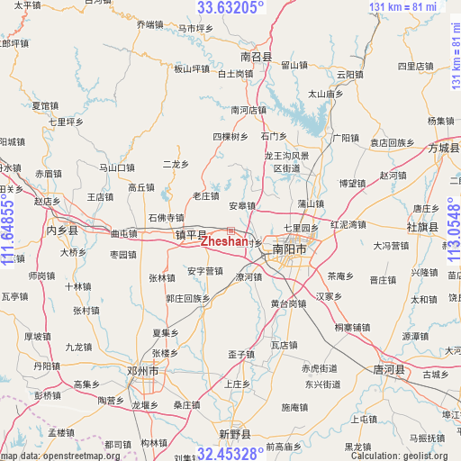 Zheshan on map