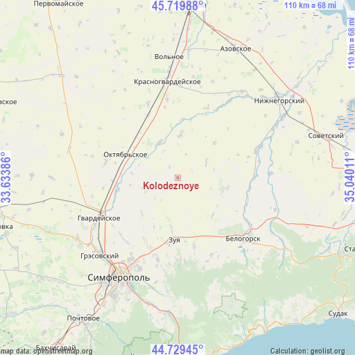 Kolodeznoye on map