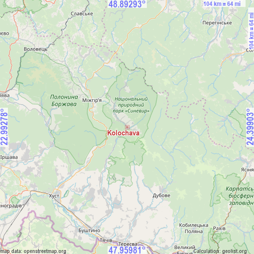 Kolochava on map