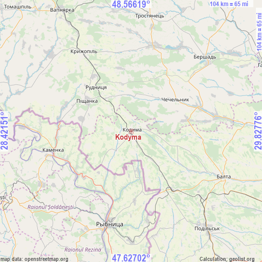 Kodyma on map