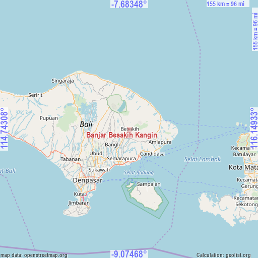 Banjar Besakih Kangin on map