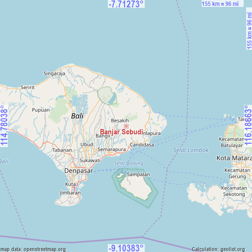 Banjar Sebudi on map