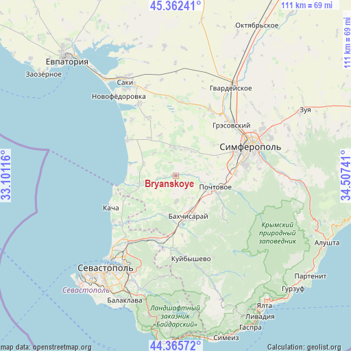 Bryanskoye on map