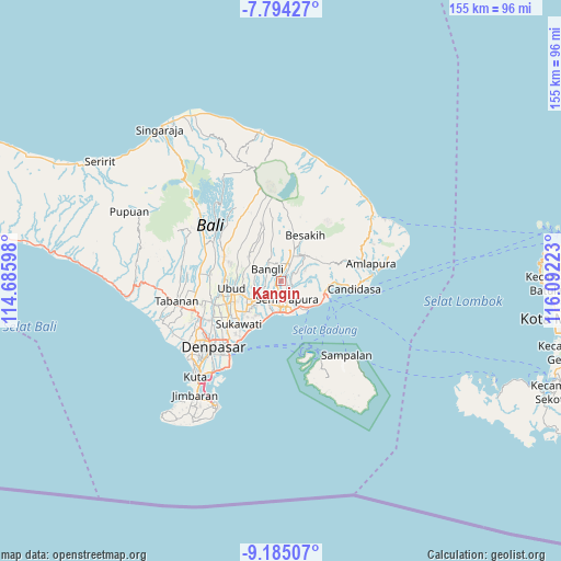 Kangin on map